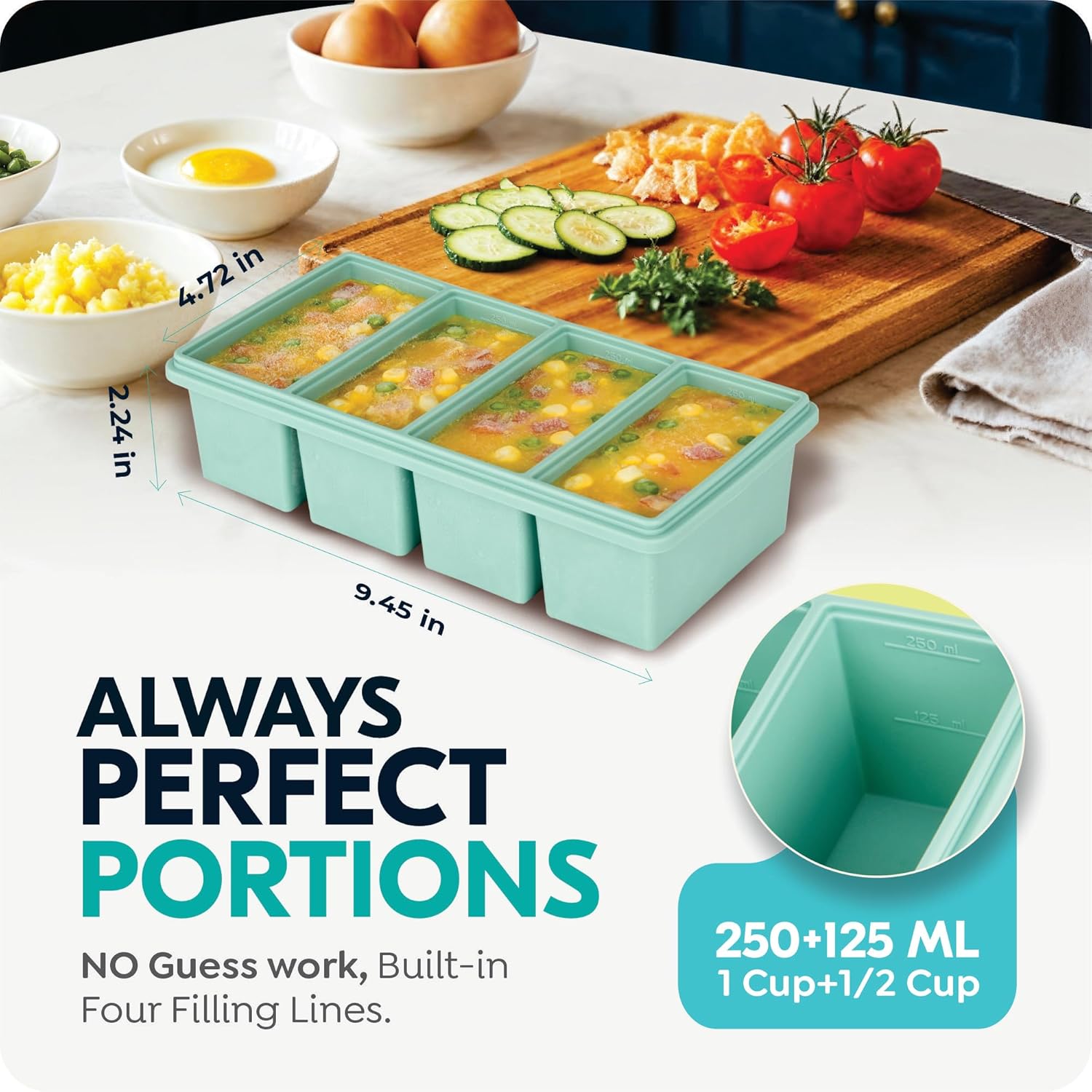 Forma de Silicone para Congela - Meal Prep Template avaliação e preço